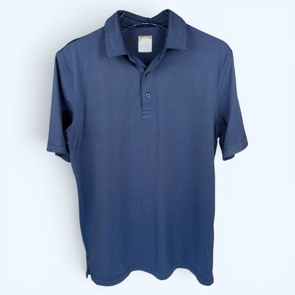 Callaway Opti-Dri Golf Polo Shirt Men's Blue Stripe Moisture Wicking Size Small